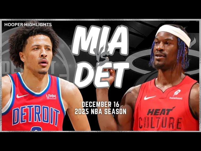 Miami Heat vs Detroit Pistons Full Game Highlights | Dec 16 | 2025 NBA Season