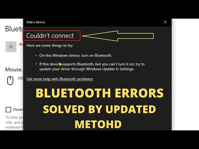 COULD NOT CONNECT error on windows 10/11 || Bluetooth on off button missing windows 10|11| 5 Fixes