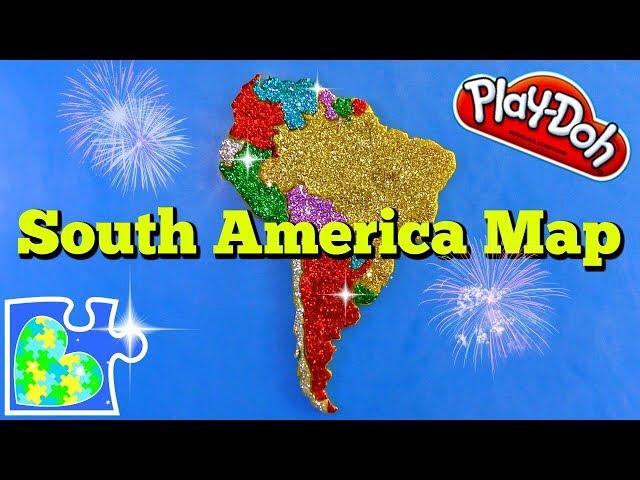 Map of South America for Kids: Part 1 || Learn the Continents || Play-Doh Puzzle