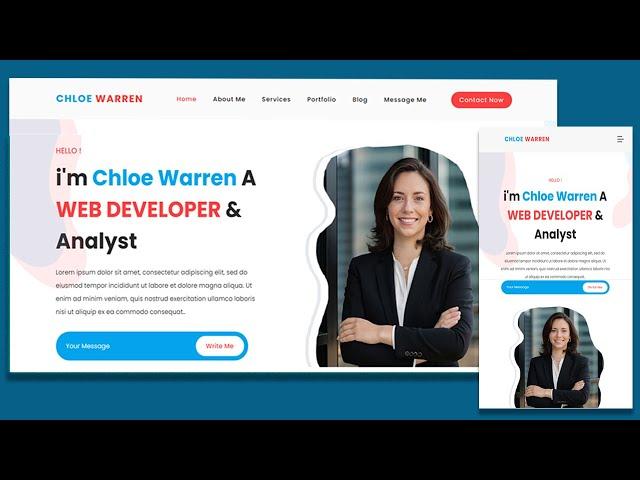 How to Make a Portfolio Website with HTML CSS Bootstrap & Js – Complete Responsive Website Design