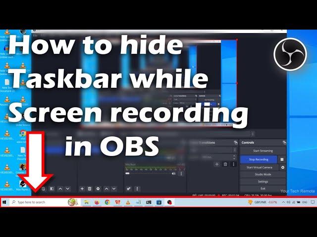 How to hide Taskbar while Screen recording in OBS | Easy Way