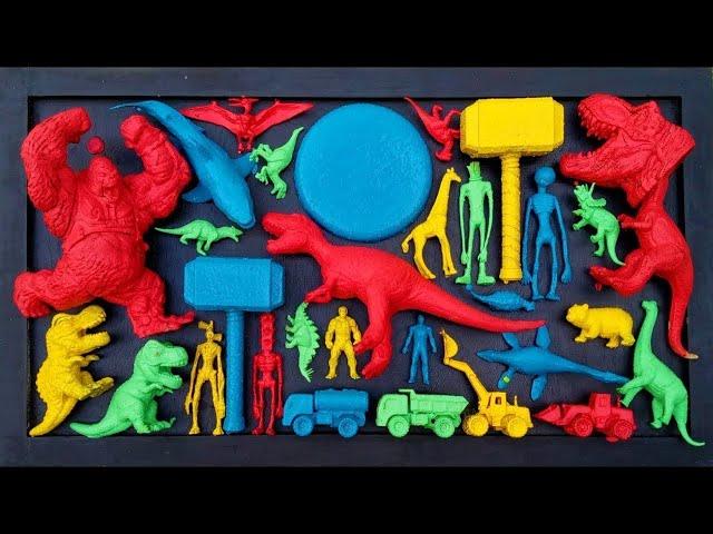 Dinosaur muddy toys • Trex vs Velociraptor vs Megalodon vs Indoraptor vs Brachiosaurus vs siren head