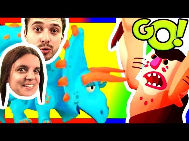 Динозавр БолтушкИ и ПРоХоДиМЦа Защищает от ДИКАРЕЙ! #429 ИГРА - Dino Bash