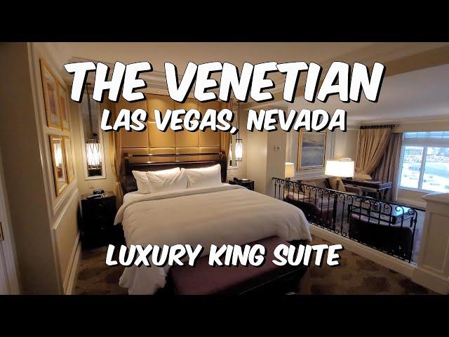 Luxury King Suite Venetian Resort Las Vegas - Room Tour 4K - Exquisite spacious sunken living room