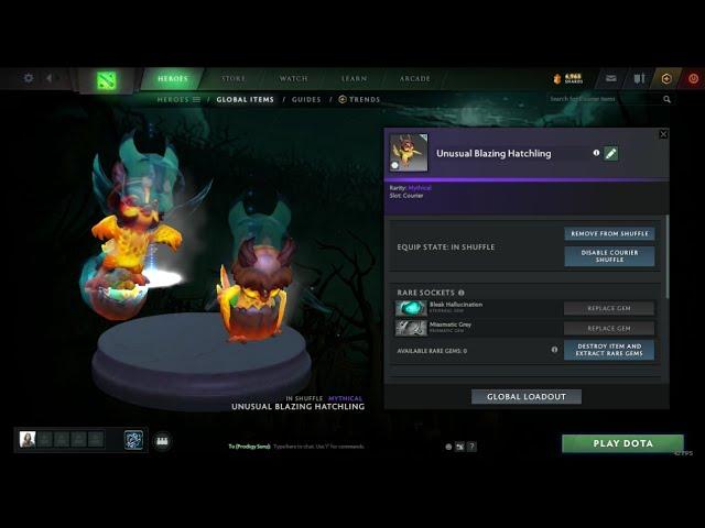 Dota 2 Unusual Blazing Hatchling (Bleak Hallucination + Miasmatic Grey)