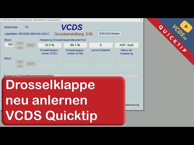 VCDS Quicktip: Drosselklappe Anlernen