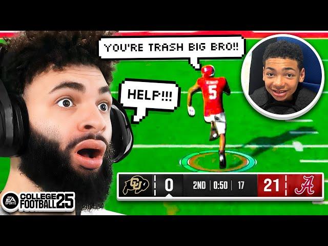 I PLAYED MY LITTLE BROTHER IN COLLEGE FOOTBALL 25 AND IT CAME DOWN TO THE LAST PLAY...