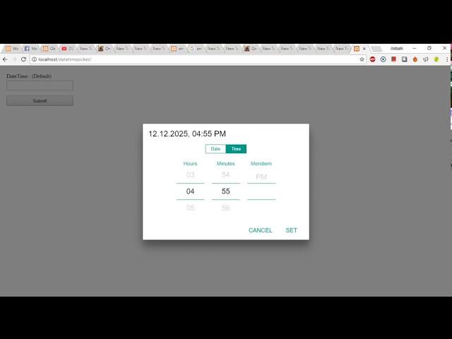 simple date time picker by php and js