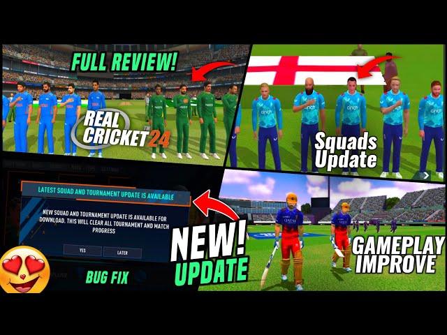 Real Cricket 24 New Update  Full Review & Gameplay  +OTA Squads & Tournament Update!