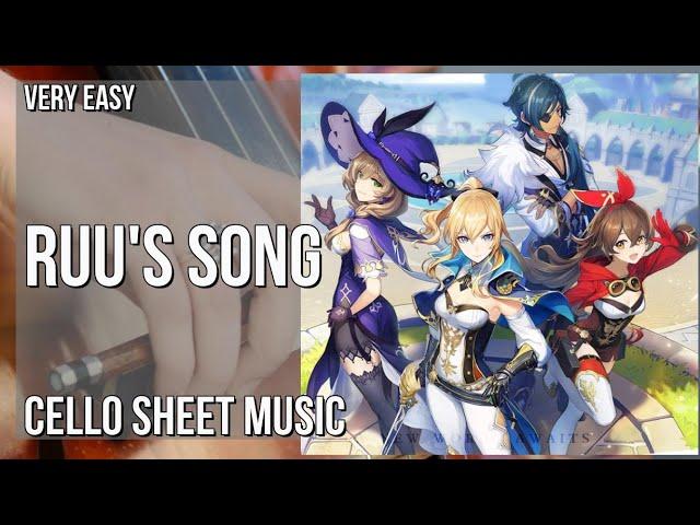 Cello Sheet Music: How to play Ruu's Song (Genshin Impact) by Yu Peng Chen