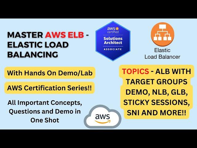 Master AWS ELB - ALB, NLB, GLB, Target Groups, Sticky Sessions, SNI | Hands On Demo |AWS SAA | #aws