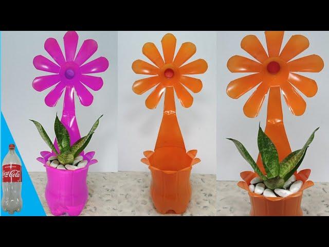 GARDENING IDEAS | CREATIVE PLANT POT FROM PLASTIC BOTTLE