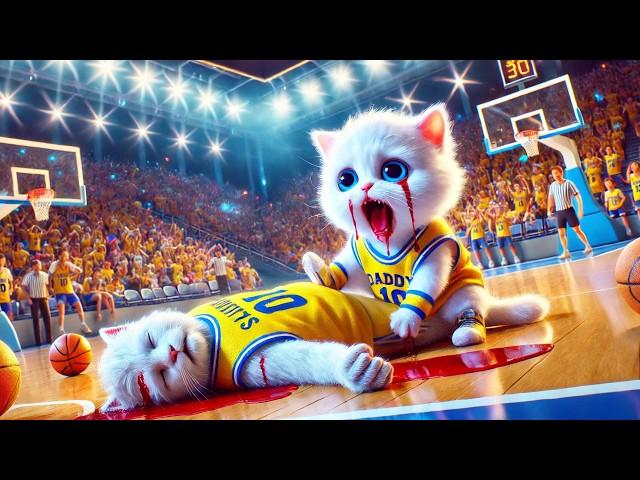 Kitten Fights to Fulfill Dad Cat  Basketball Dream!  #cat #ai #catlover #kitten #cutecat #aicat