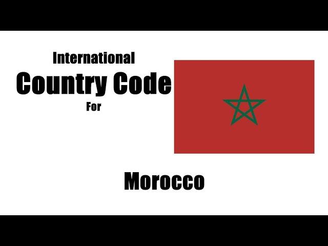 What is the two-letter country code for Morocco?  Morocco  Country Code Telephone Area Codes