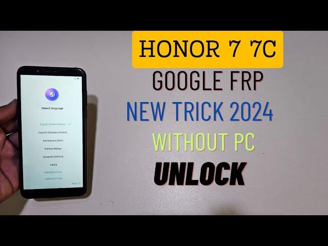 Honor 7c Google Frp Last Update Unlock Easy Method 2024 | LND-L29 Frp Reset