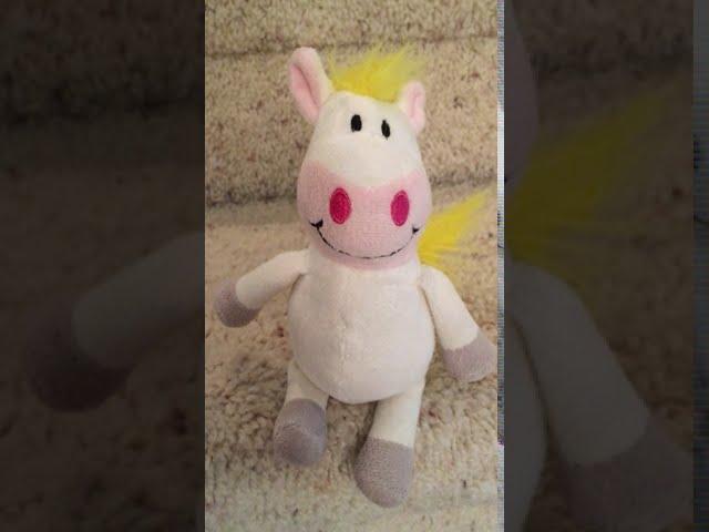 Happy Nappers Mini White Yellow Plush Singing Unicorn 7 IN Stuffed Toy