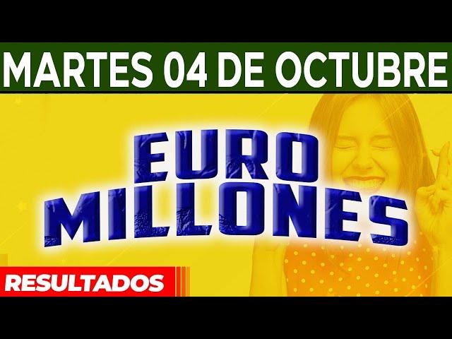 Resultado del sorteo Euromillones del Martes 4 de Octubre del 2022. 