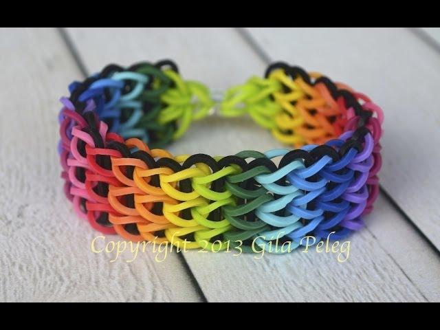 How to make a multicolor rainbow Loom, Triple Single bracelet. This bracelet is my best seller.
