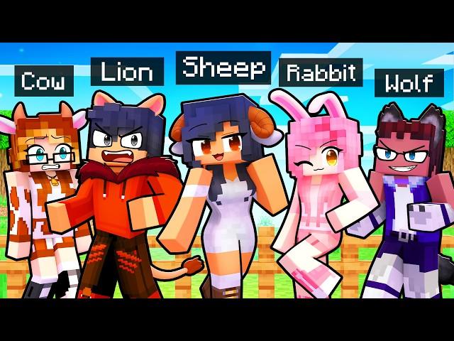 10 FRIENDS on one ANIMAL BLOCK in Minecraft!