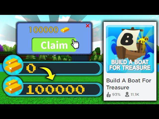 CLAIM 100,000 GOLD FAST!!| Build a boat for Treasure ROBLOX