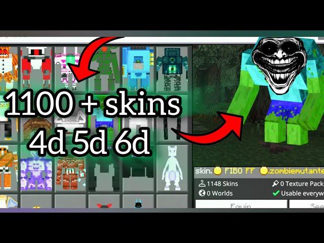 1.21.50 Minecraft 4d,5d,6d character Skins latest version skins. pc, ios, android