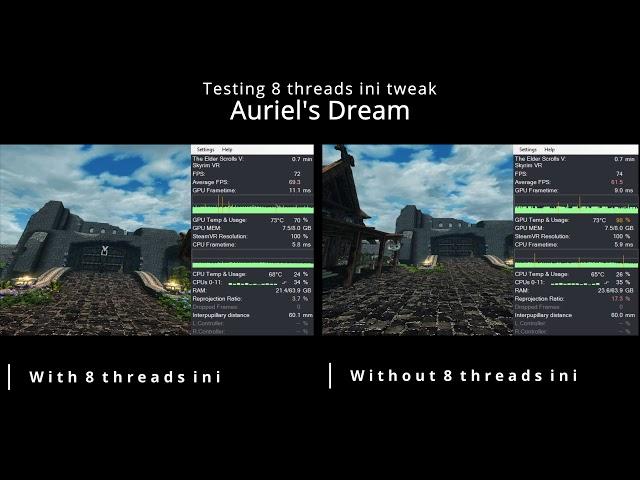 Testing 8 Threads ini tweak - Skyrim VR 2021