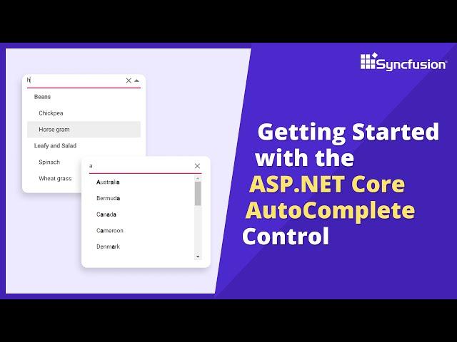 Getting Started with the ASP.NET Core AutoComplete Control