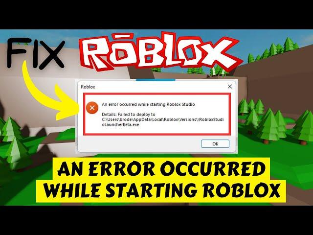 Roblox An error occurred while starting roblox studio fix