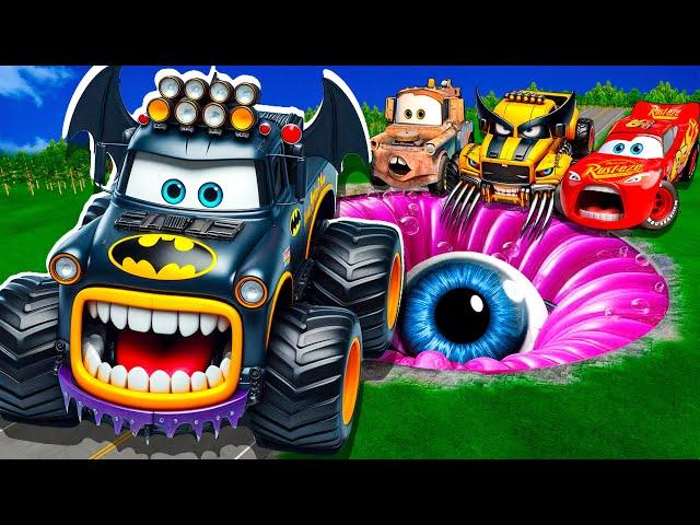 ZOMBIE Pit Transform In Beast Lightning McQueen & Big & Small Pixar Cars! Beam.NG Drive!