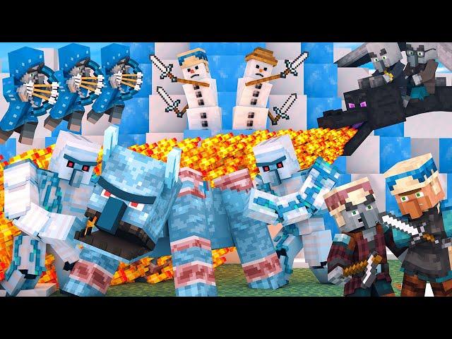 Villager vs Pillager Life Winter War: FULL ANIMATION - Minecraft Animation