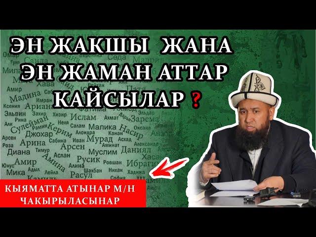 ЭН ЖАКШЫ, ЖАНА ЭН ЖАМАН ЫСЫМДАР КАЙСЫЛАР? МАКСАТ АЖЫ ТОКТОМУШЕВ