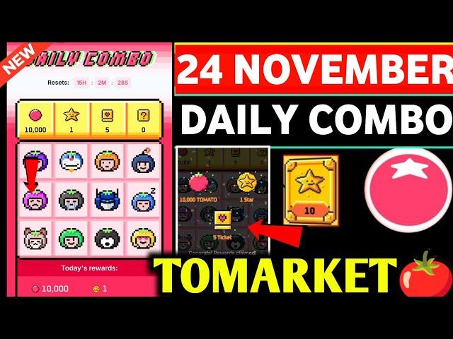 Tomarket Airdrop Combo 24 November | Tomarket Daily Combo Today | Tomarket Secret Combo Today