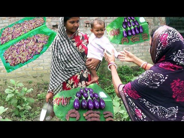 Our Village life with Tok Jhal Brinjal/Beguner Achar/Pickle Preparation