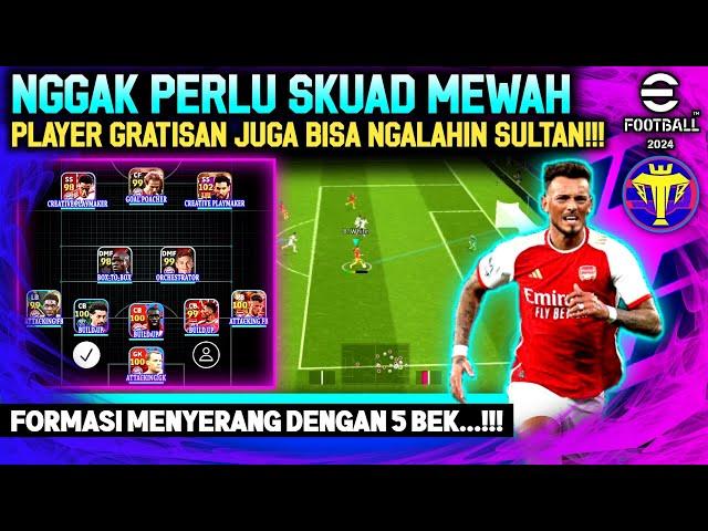 FORMASI TERBAIK 5 BEK DENGAN SKUAD GRATISAN!!! PLAYSTYLE & INSTRUKSI INDIVIDU eFootball 2024 Mobile