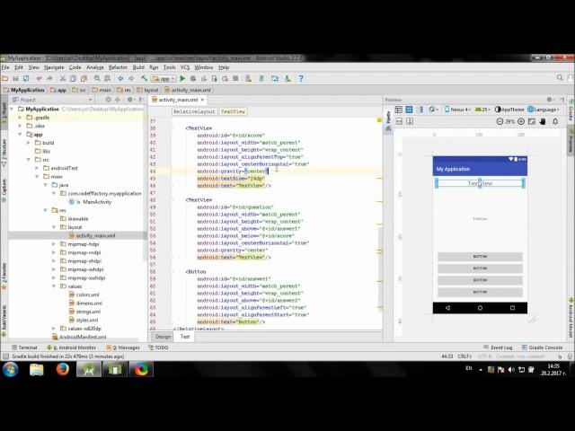 Develop simple Quiz in Android Studio