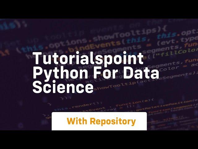 tutorialspoint python for data science