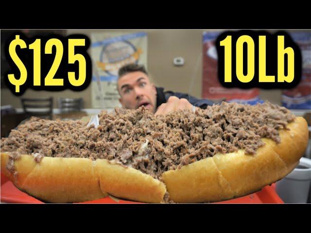 $125 10LB CHEESESTEAK CHALLENGE | Legendary Pudges Cheesesteak Challenge | Philadelphia Cheesesteak