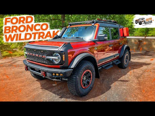 Red OFF-ROAD beast! FORD BRONCO WILDTRAK custom build for expeditions: lights, snorkel and platform