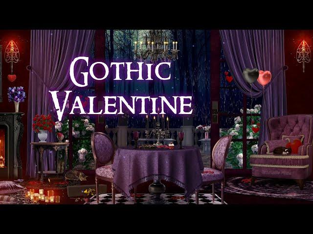 Rainy Gothic Valentine  ASMR dark romantic ambience ️ (rain, crackling fire)