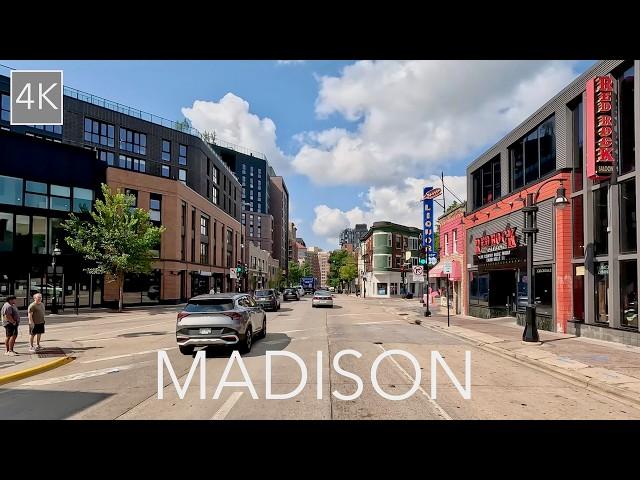 Madison Wisconsin City Drive 4K -  Madtown Driving Tour