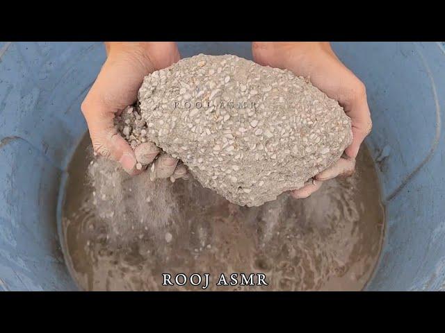 New VideoWhite Grainy Concrete Water Crumbles/Dipping/Pouring on Shapes CrumblesSatisfyingASMR