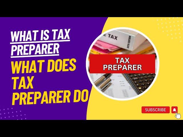 What Is Tax Preparer What Does Tax Preparer Do || Earn Online || Tech Zain