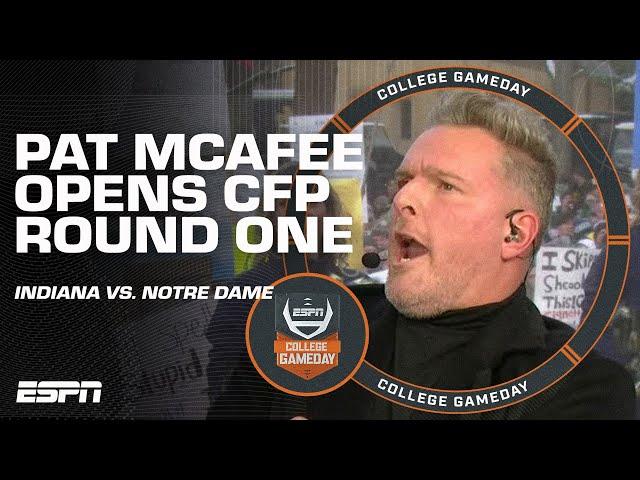 Pat McAfee is HYPED for Indiana-Notre Dame in FIRST-EVER 12-team CFP first round  | College GameDay