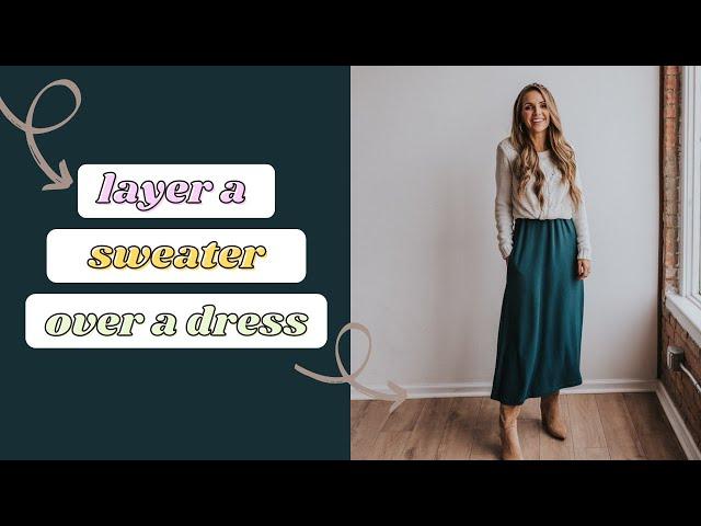 How to Layer a Sweater Over a Dress