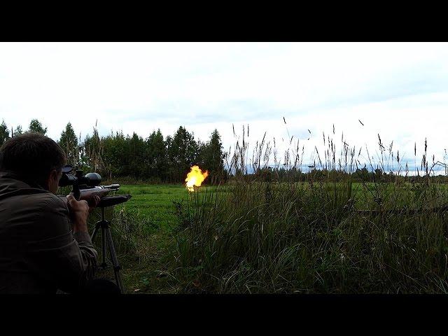 Weihrauch HW97K. Выстрел в газовый баллон. Shot in  gas tank.