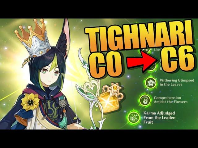 Crowned Tighnari Showcase | Constellation comparison C0 to C6 | R1 to R5 Hunter's Path