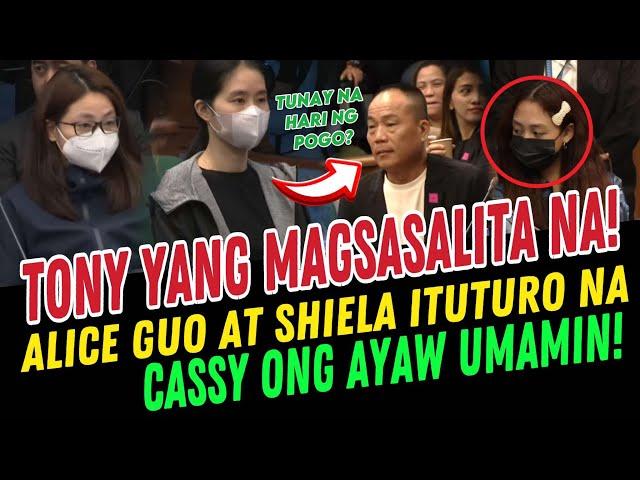 BREAKING NEWS TONY YANG MAGSASALITA NA! ALICE GUO AT CASSY BIGLA KINABAHAN!