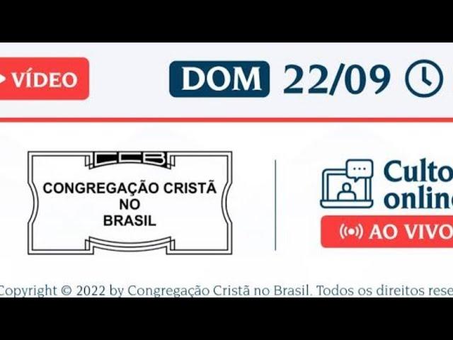 22/09/24 Santo culto a Deus (vídeo) DOMINGO