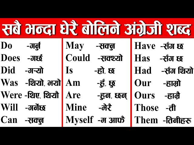 अंग्रेजी  लेख्न बोल्न र पढ्न सजिलै सिकौ | इंग्लिस सिक्ने तरिका Learn English Easy, English Nepali