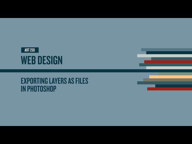 Exporting Layers as Files in Photoshop
